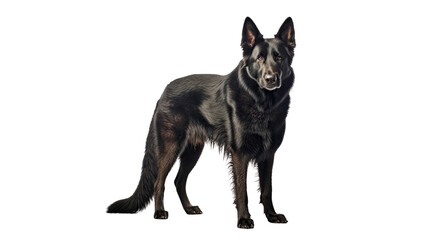 Fototapeta premium Black German Shepherd Dog isolated on a transparent background 