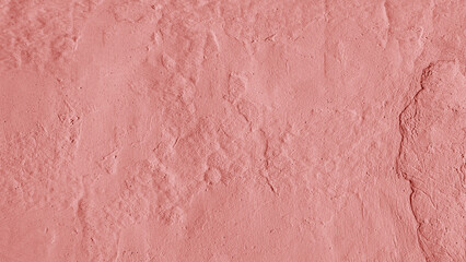 Fototapeta premium Vintage, old stucco plaster wall background, close up grunge texture of red painted cement, concrete wall texture. Wallpaper, backdrop, architecture design element