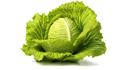 photorealism of cabbage isolated on white background,Ai generative.