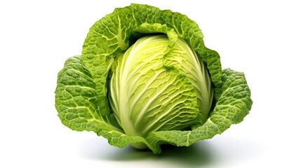 Fototapeta premium photorealism of cabbage isolated on white background,Ai generative.