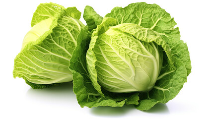 Fototapeta premium photorealism of cabbage isolated on white background,Ai generative.