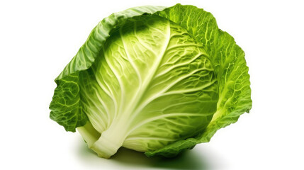 Fototapeta premium photorealism of cabbage isolated on white background,Ai generative.