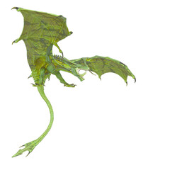 Obraz premium dragon is threatening on white background side view