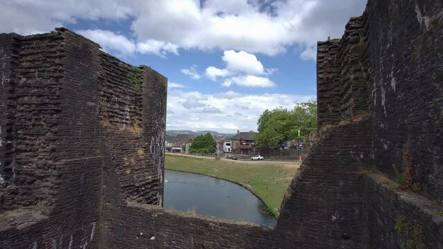Caerphilly Castle - second largest castle in United Kingdom - Caerphilly - Wales