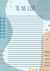 planners and to do list with home doodle decor illustrations. Template for agenda, schedule, planners, checklists, notebooks, cards and other stationery
