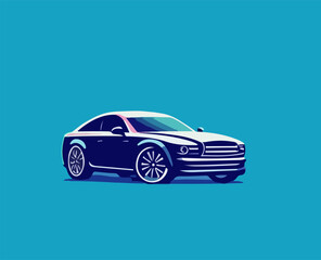 Vector illustration of a cartoon sports car from the 90s	