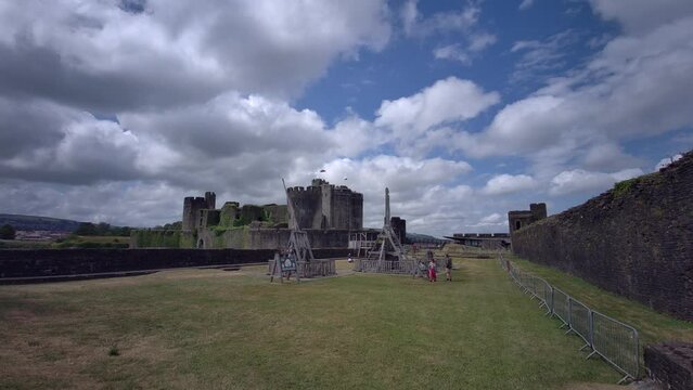Caerphilly Castle - second largest castle in United Kingdom - Caerphilly - Wales