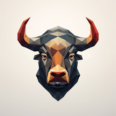 illustration of a bull's head geometric shape