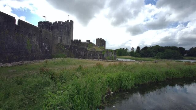 Caerphilly Castle - second largest castle in United Kingdom - Caerphilly - Wales