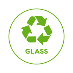 Vector green recycling symbol color. Green recycle symbol circle.