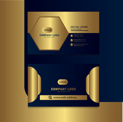 Professional elegant gold foil modern business card template
