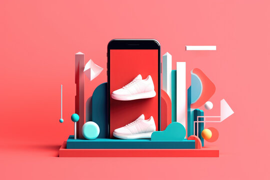 Smartphone decorated with tennis shoes