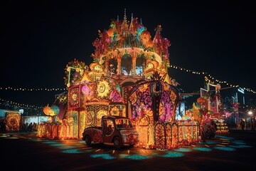 Obraz premium Celebration Festa Junina with brazilian elements, colorful lanterns and pennants. june festival beautiful colorful with brazilian elements, colorful lanterns and pennants