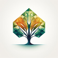 tree illustration with geometric shapes