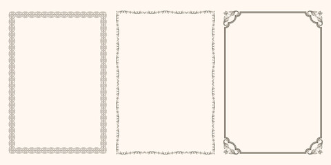 Vector set of elegant frames