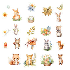 Naklejka premium set of funny animals