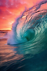 A massive dangerous ocean wave