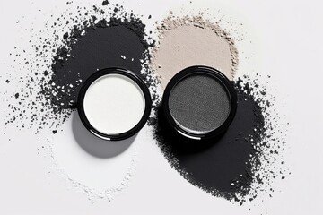 White and black eye shadows generated by AI 