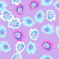 Abstract floral endless background. Chamomile flower seamless pattern, elegantly in a simple style.