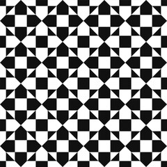 vector black and white geometric op art style seamless pattern