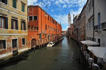Italy, Venezia typical building facade on the Grand Canal.