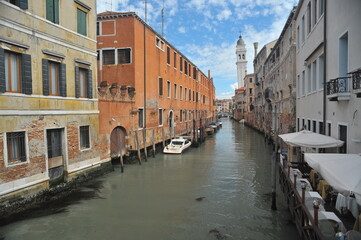 Italy, Venezia typical building facade on the Grand Canal.