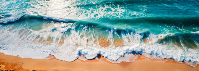 Waves on the beach as background. Beautiful natural summer background. Summer holidays concept