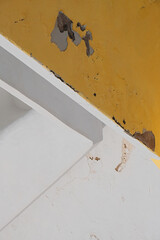 Abstract  architecture close up with facade of building in Procida Island, Italy