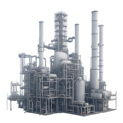 Big industrial factory on transparent background (PNG)