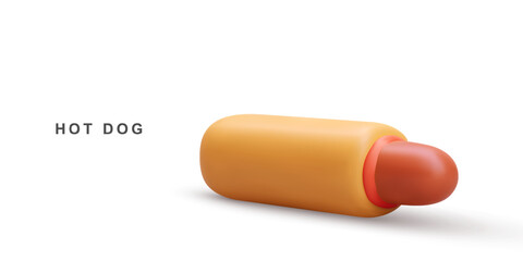 Hot Dog on white background. Vector illustration.