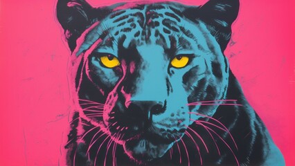 A majestic black panther with a bright background. Generative AI
