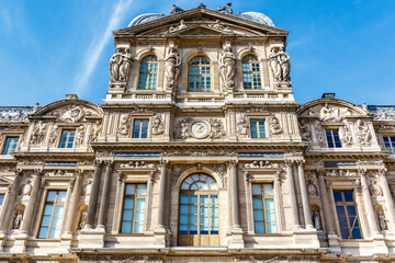 Fototapeta na wymiar Exterior of the Louvre in Paris, France, Europe