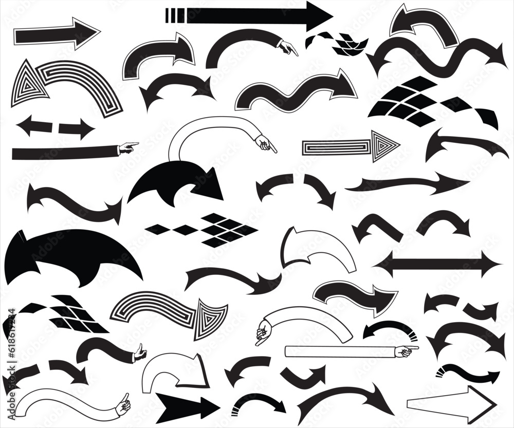 Canvas Prints arrows big black set icons. arrow icon. arrow vector collection. arrow. cursor. modern simple arrows