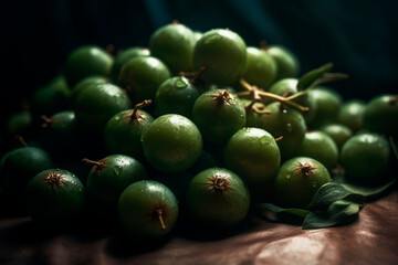 Obraz premium Small green fruits. Generative AI