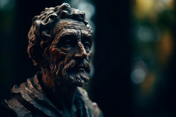 Bronze male bust. Generative AI