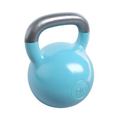 Obraz na płótnie Canvas Blue Gym Kettlebell on transparent background, white background, png file with generative ai