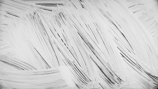 Ink Brush Stroke White in black background. Paint Brush Strokes Transition  white   on black background 