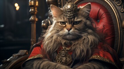 cat on a king throne, cat day