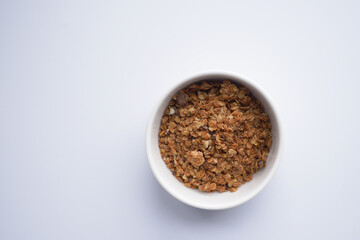 detail shot of granola Musli in a bowl, 