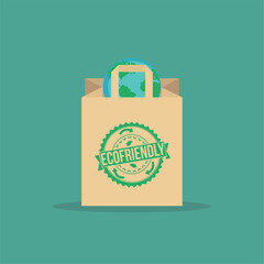 Isolated recyclable bag eco friendly concept Vector