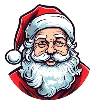 recommend clip art: Christmas Cartoon Santa Claus, Isolated Clipart Illustration, Generative AI