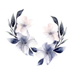 Floral in soft grey. watercolor flower