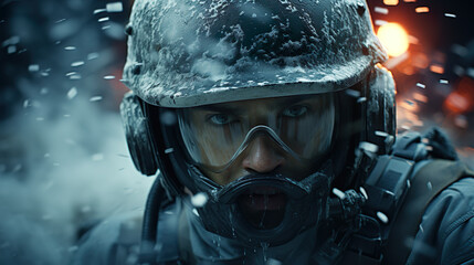 portrait of a futuristic soldier