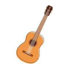 Isolated colored guitar musical instrument Vector