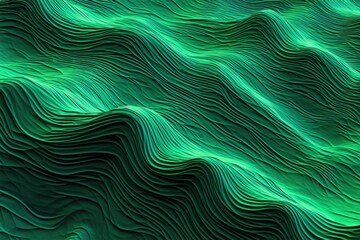 stock photo of an vertical artficial green topography line art photography Generated AI - obrazy, fototapety, plakaty