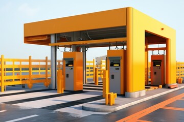 stock photo of automatic toll gate photography Generated AI