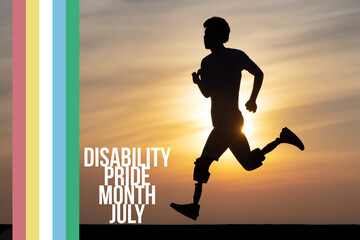 Fototapeta na wymiar disability month image with a disabled person