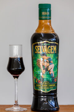 Prudent&oacute;polis,PR, Brazil, June 30, 2023: Aphrodisiac drink with guarana, catuaba and marapuama, famous "Wild Catuaba"