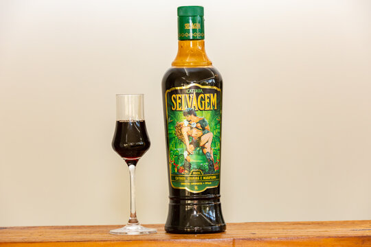 Prudent&oacute;polis,PR, Brazil, June 30, 2023: Aphrodisiac drink with guarana, catuaba and marapuama, famous "Wild Catuaba"