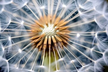 stock photo of Dandelion Taraxacum seeds photography Generated AI
